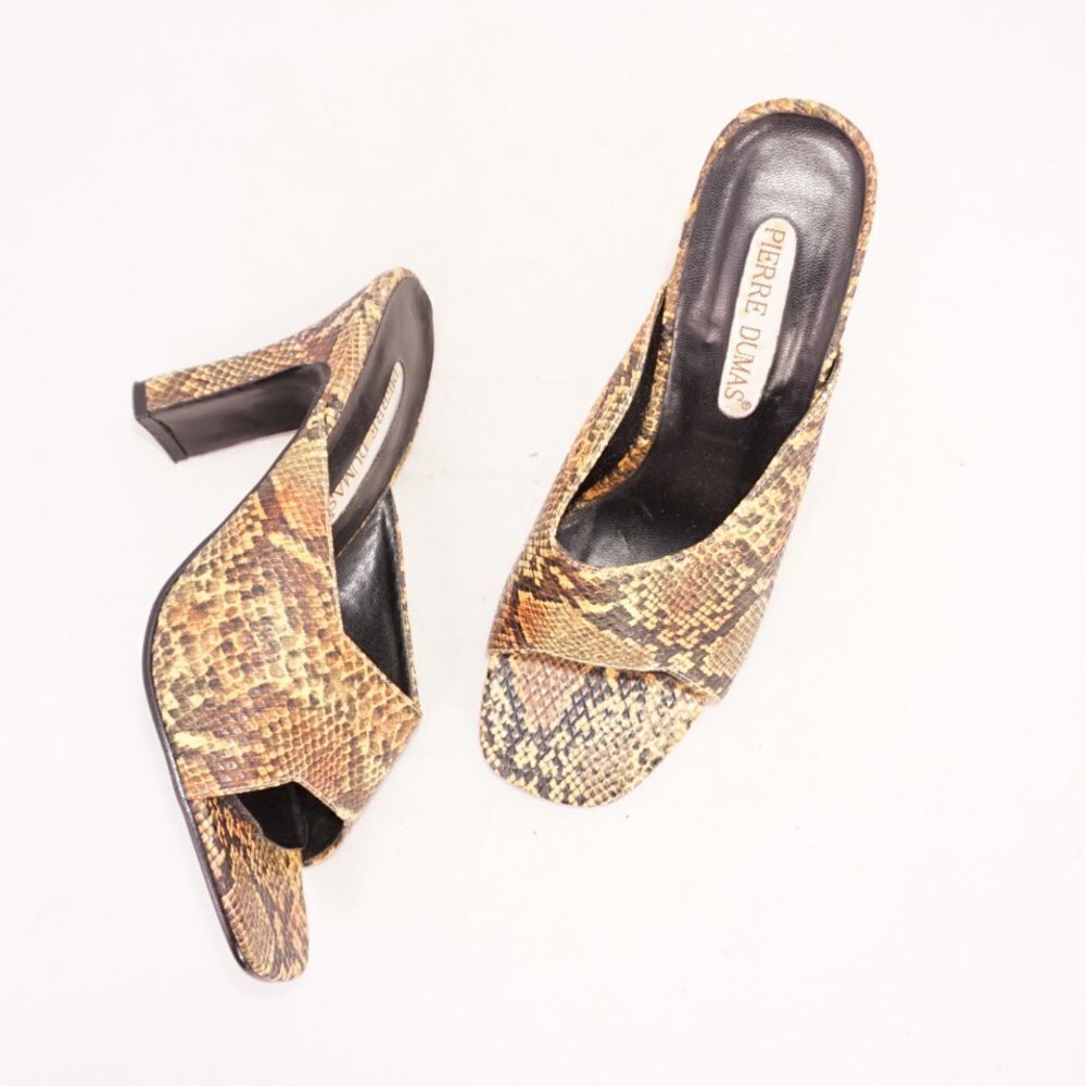 Pierre Dumas Animal Print Open Toe Heels, Size 7